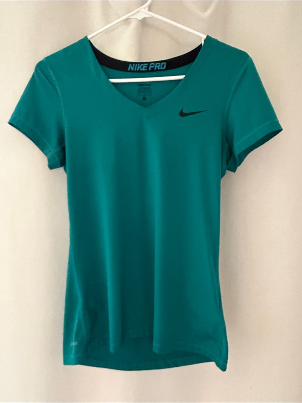 Nike Pro Teal V-Neck Short Sleeve Performance Tee